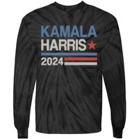 Wo Vintage Kamala Harris 2024 For President Election Campaign Tie-Dye Long Sleeve Shirt