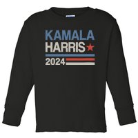 Wo Vintage Kamala Harris 2024 For President Election Campaign Toddler Long Sleeve Shirt