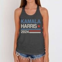 Wo Vintage Kamala Harris 2024 For President Election Campaign Women's Knotted Racerback Tank