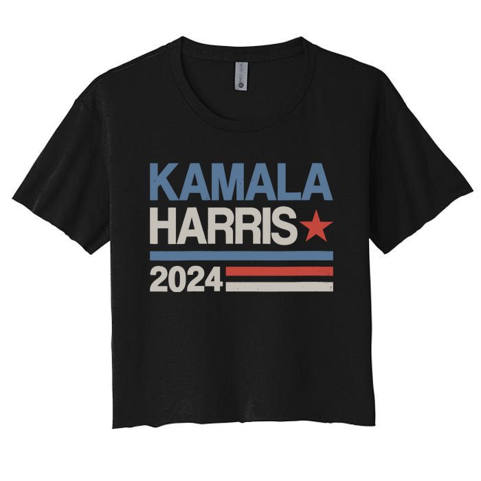 Wo Vintage Kamala Harris 2024 For President Election Campaign Women's Crop Top Tee