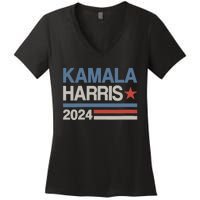 Wo Vintage Kamala Harris 2024 For President Election Campaign Women's V-Neck T-Shirt