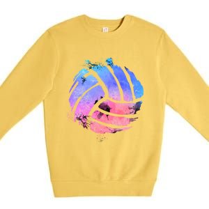 Watercolor Volleyball Lover Beach Volleyball Player Pullover Hoodie Premium Crewneck Sweatshirt