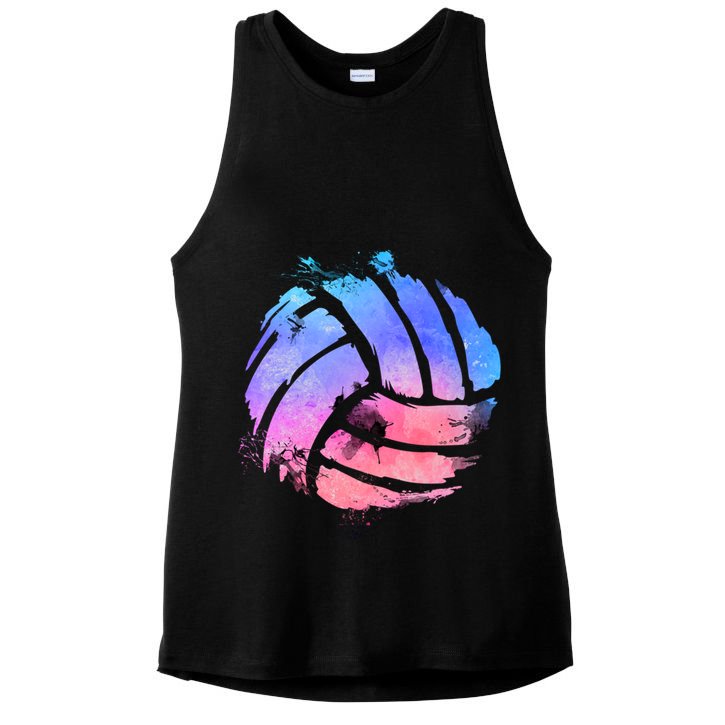 Watercolor Volleyball Lover Beach Volleyball Player Pullover Hoodie Ladies PosiCharge Tri-Blend Wicking Tank