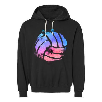 Watercolor Volleyball Lover Beach Volleyball Player Pullover Hoodie Garment-Dyed Fleece Hoodie