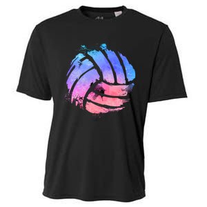 Watercolor Volleyball Lover Beach Volleyball Player Pullover Hoodie Cooling Performance Crew T-Shirt