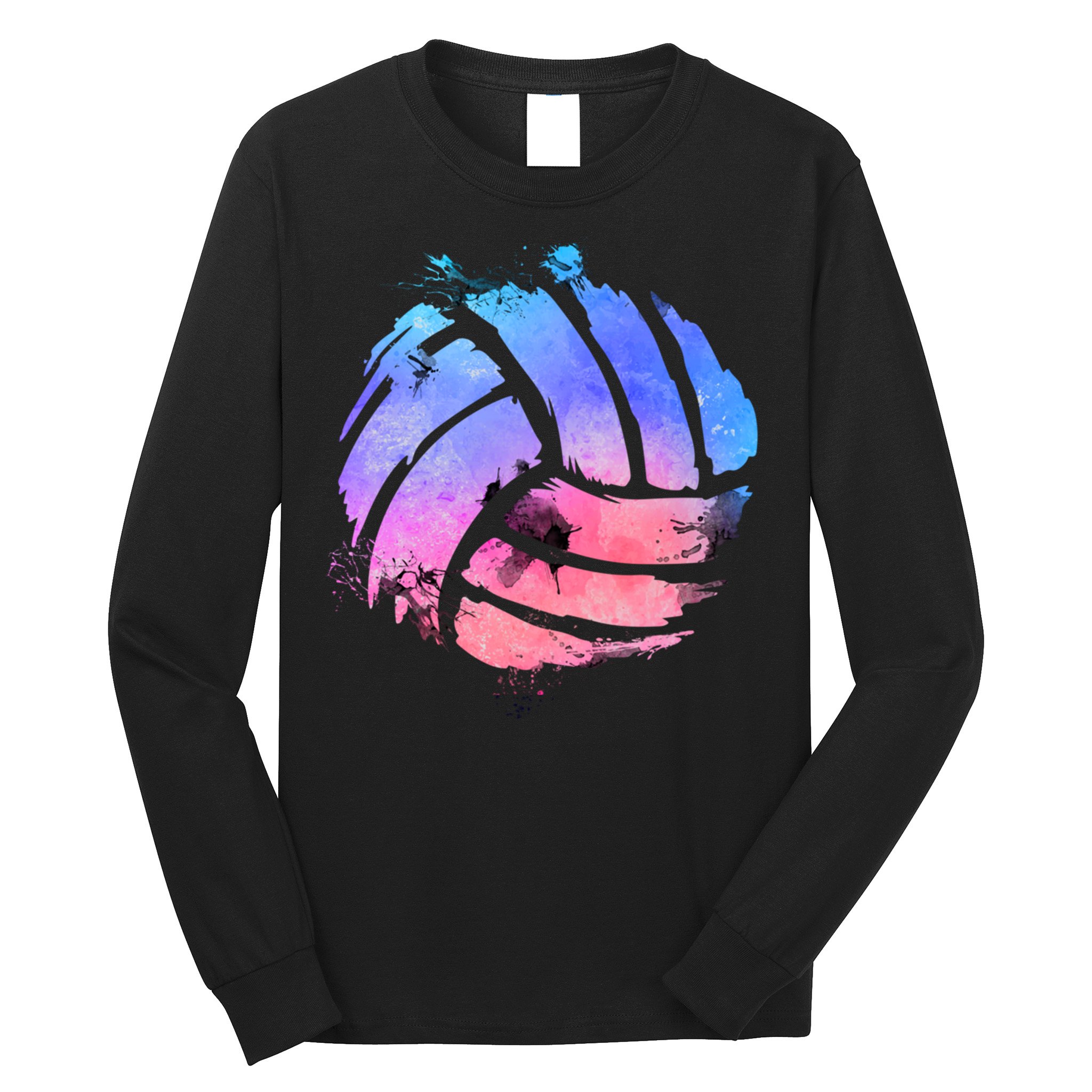 Watercolor Volleyball Lover Beach Volleyball Player Pullover Hoodie Long Sleeve Shirt