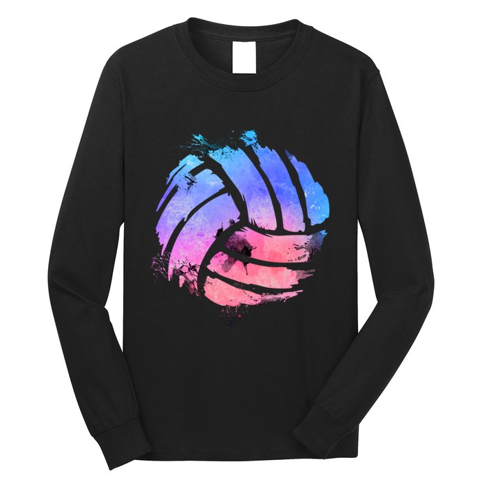 Watercolor Volleyball Lover Beach Volleyball Player Pullover Hoodie Long Sleeve Shirt