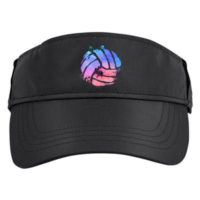 Watercolor Volleyball Lover Beach Volleyball Player Pullover Hoodie Adult Drive Performance Visor