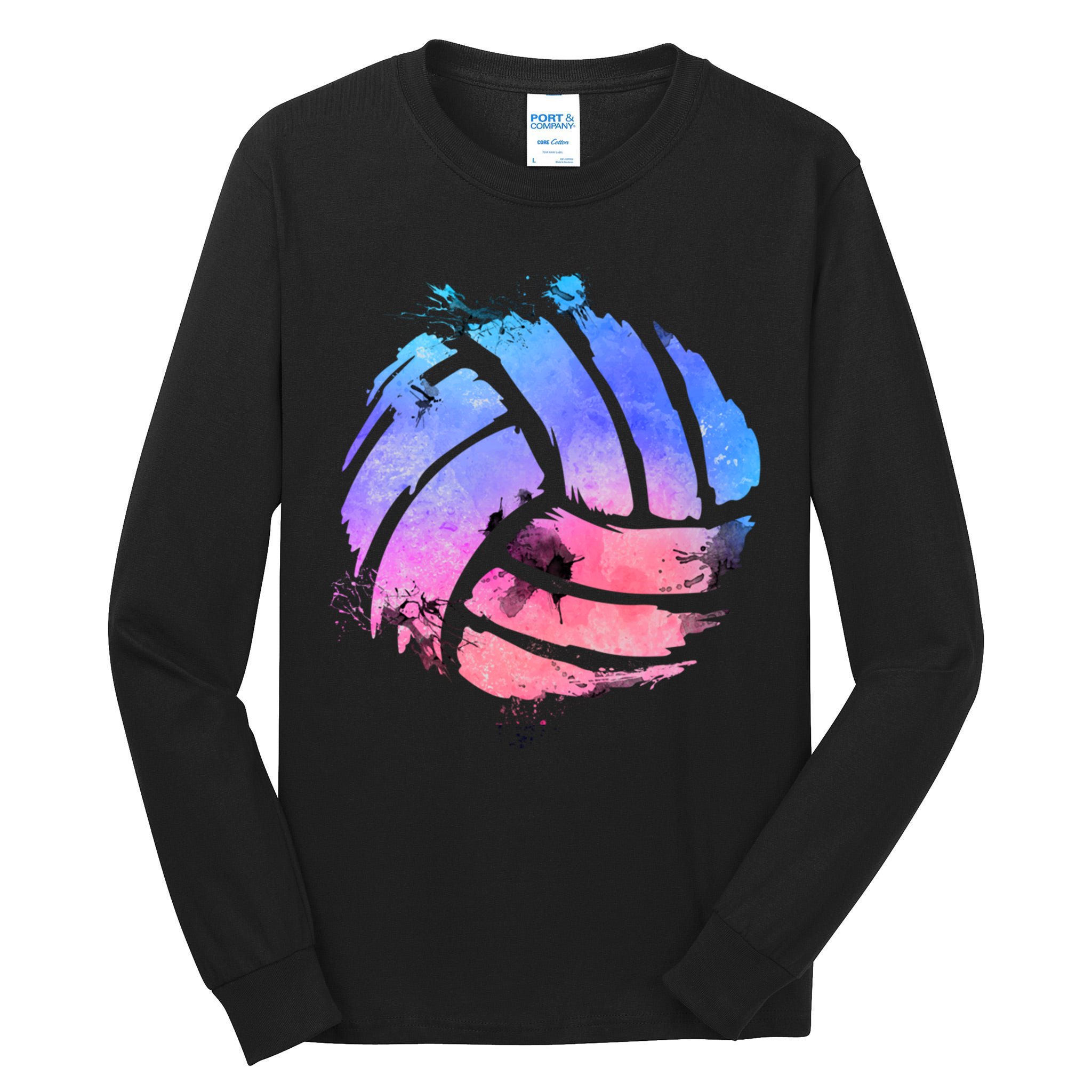 Watercolor Volleyball Lover Beach Volleyball Player Pullover Hoodie Tall Long Sleeve T-Shirt