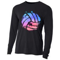 Watercolor Volleyball Lover Beach Volleyball Player Pullover Hoodie Cooling Performance Long Sleeve Crew