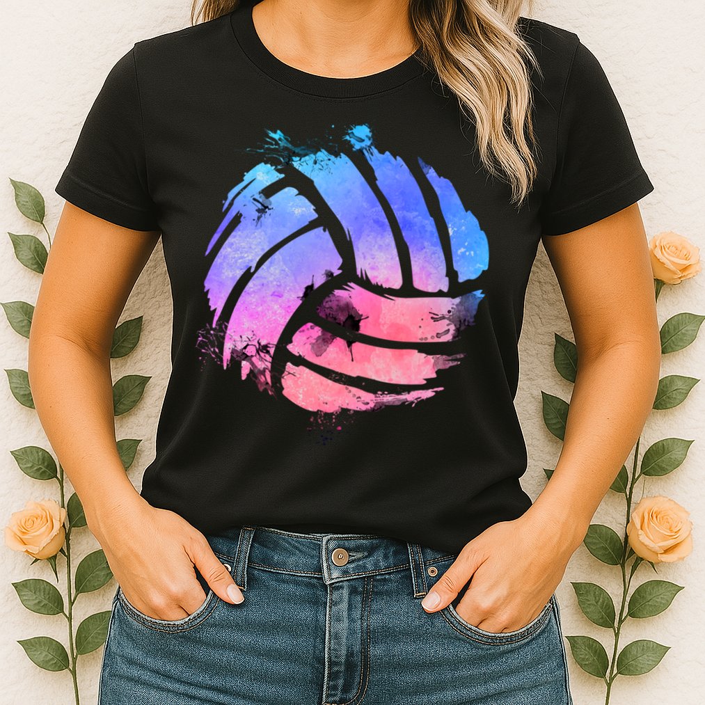 Watercolor Volleyball Lover Beach Volleyball Player Pullover Hoodie Womens T-Shirt