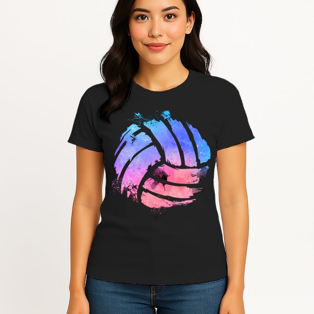 Watercolor Volleyball Lover Beach Volleyball Player Pullover Hoodie Womens T-Shirt