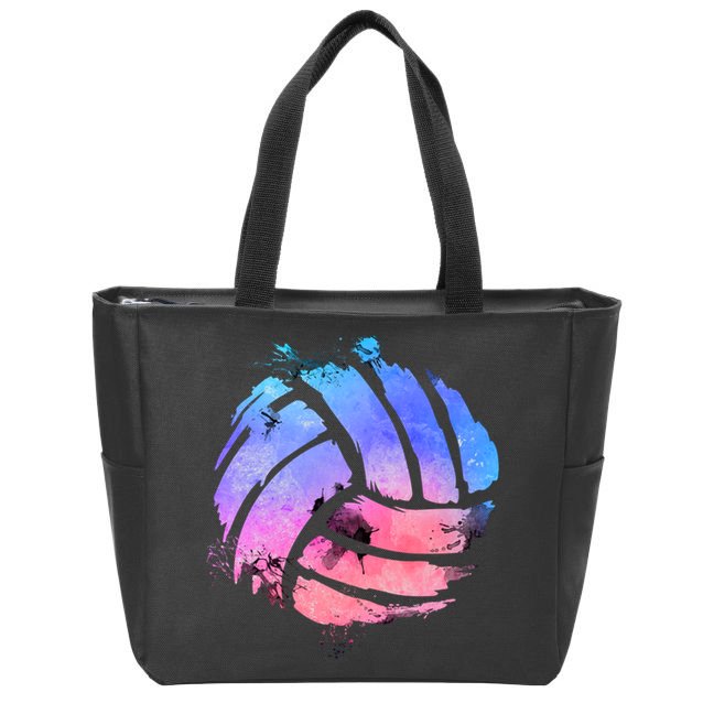 Watercolor Volleyball Lover Beach Volleyball Player Pullover Hoodie Zip Tote Bag