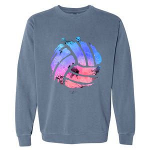 Watercolor Volleyball Lover Beach Volleyball Player Pullover Hoodie Garment-Dyed Sweatshirt