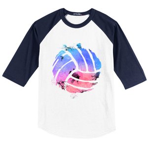 Watercolor Volleyball Lover Beach Volleyball Player Pullover Hoodie Baseball Sleeve Shirt