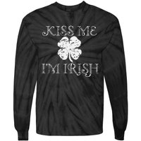 Womens Vintage Ladies Me I'M Irish Saint Patrick's Day Tie-Dye Long Sleeve Shirt