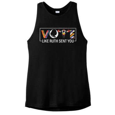 Women Vote Like Ruth Sent You Uterus Feminist Ladies PosiCharge Tri-Blend Wicking Tank