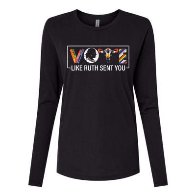 Women Vote Like Ruth Sent You Uterus Feminist Womens Cotton Relaxed Long Sleeve T-Shirt