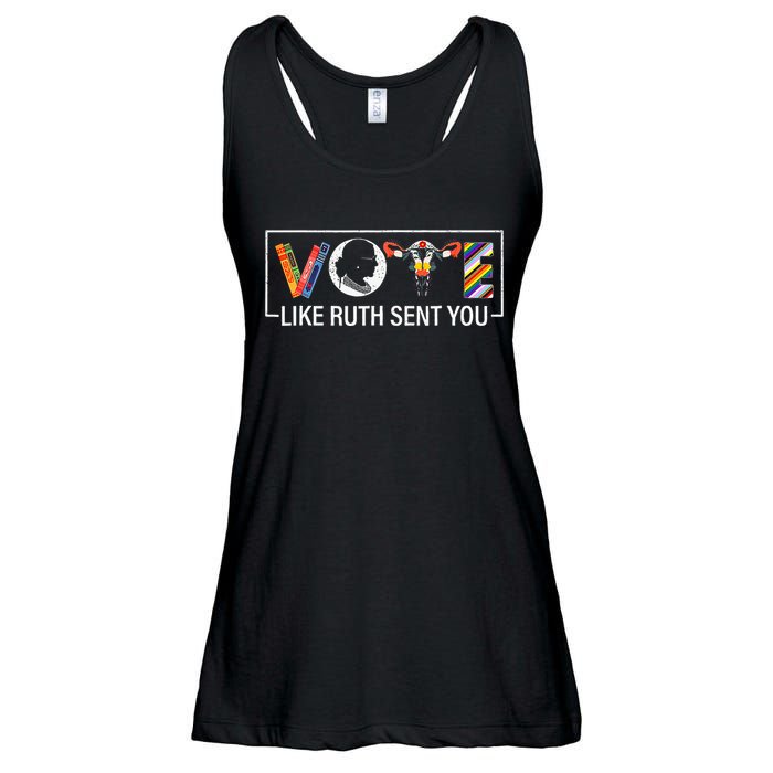 Women Vote Like Ruth Sent You Uterus Feminist Ladies Essential Flowy Tank