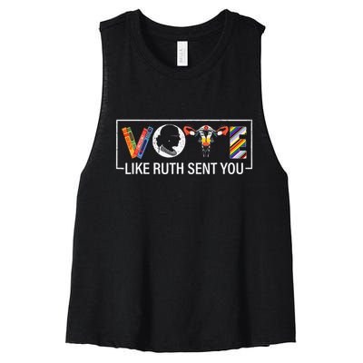 Women Vote Like Ruth Sent You Uterus Feminist Women's Racerback Cropped Tank