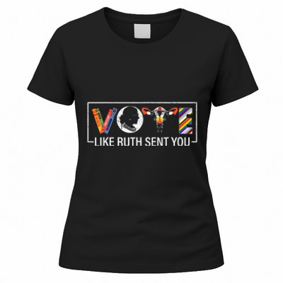 Women Vote Like Ruth Sent You Uterus Feminist Women's T-Shirt