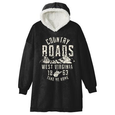 West Virginia Map Home Country Roads Hooded Wearable Blanket