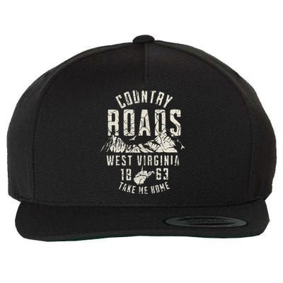 West Virginia Map Home Country Roads Wool Snapback Cap