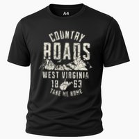 West Virginia Map Home Country Roads Cooling Performance Crew T-Shirt