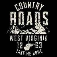 West Virginia Map Home Country Roads Cooling Performance Crew T-Shirt