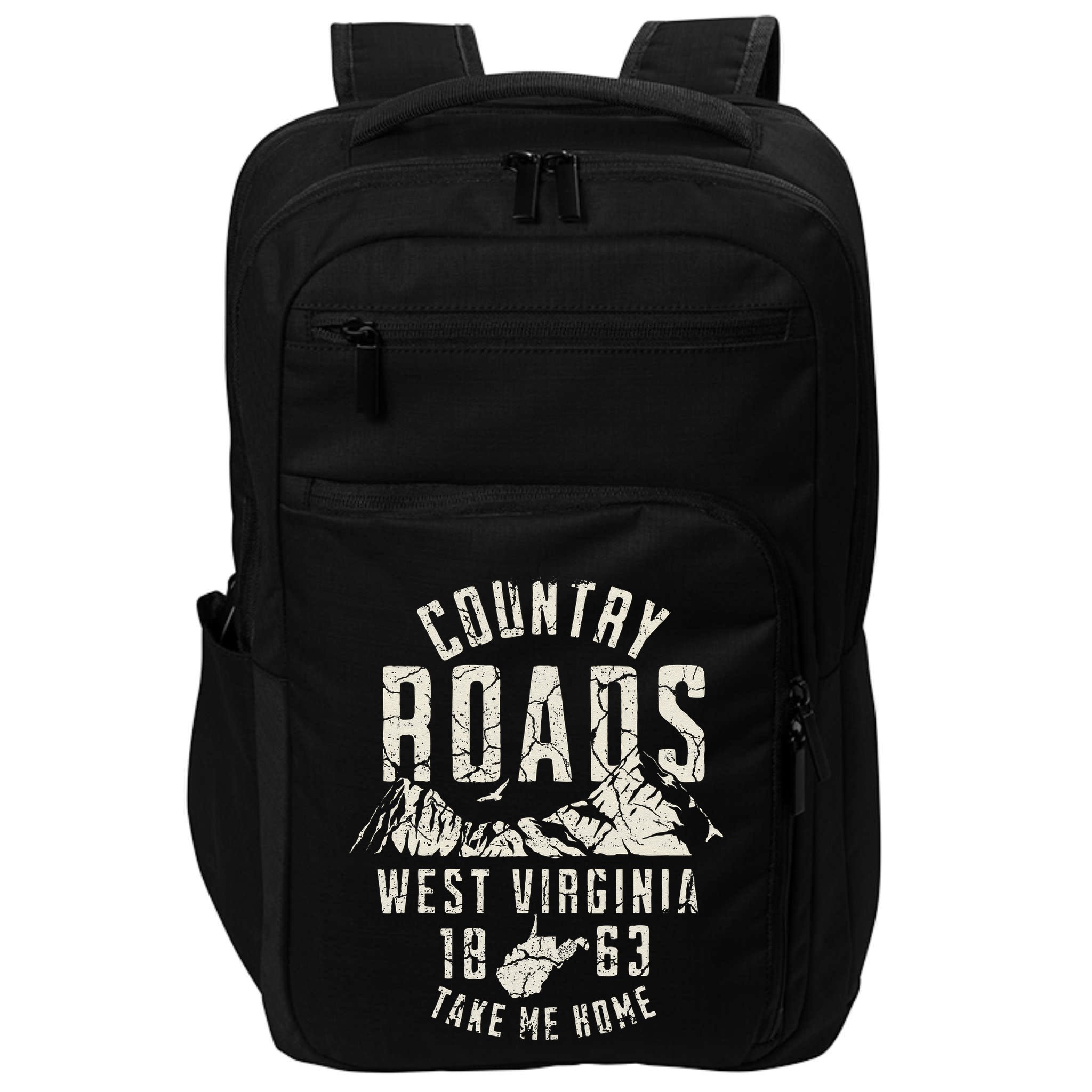 West Virginia Map Home Country Roads Impact Tech Backpack