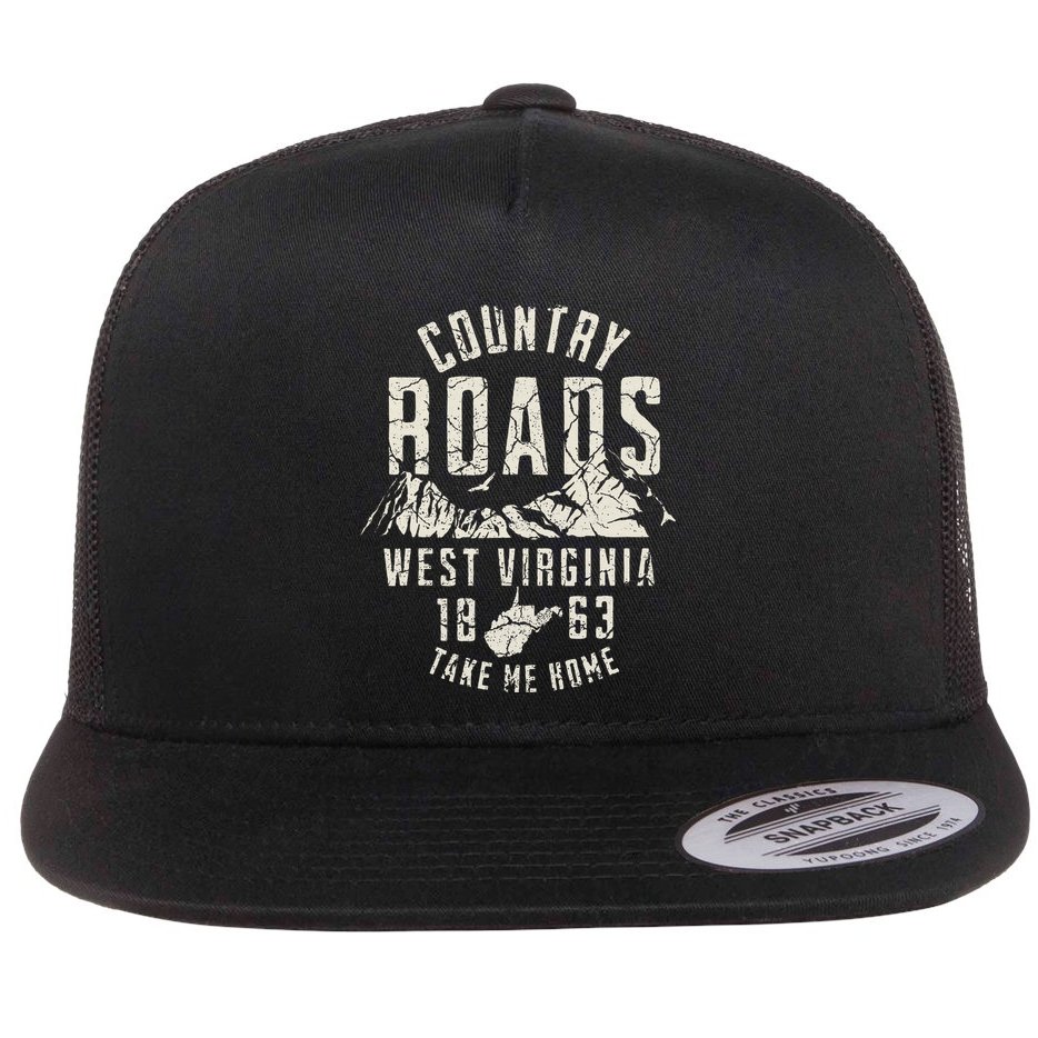 West Virginia Map Home Country Roads Flat Bill Trucker Hat
