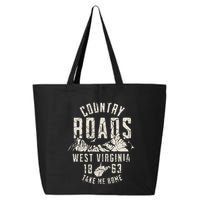 West Virginia Map Home Country Roads 25L Jumbo Tote