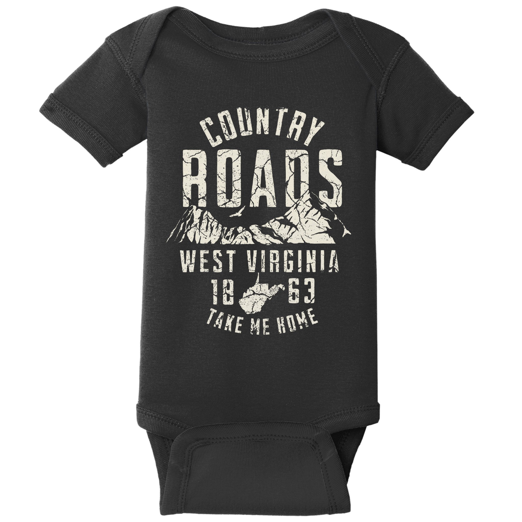 West Virginia Map Home Country Roads Baby Bodysuit