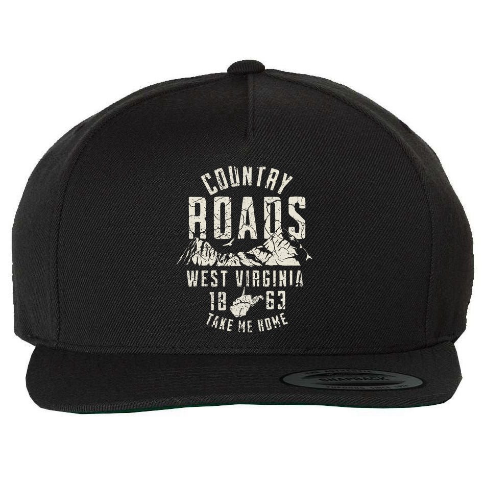 West Virginia Map Home Country Roads Wool Snapback Cap