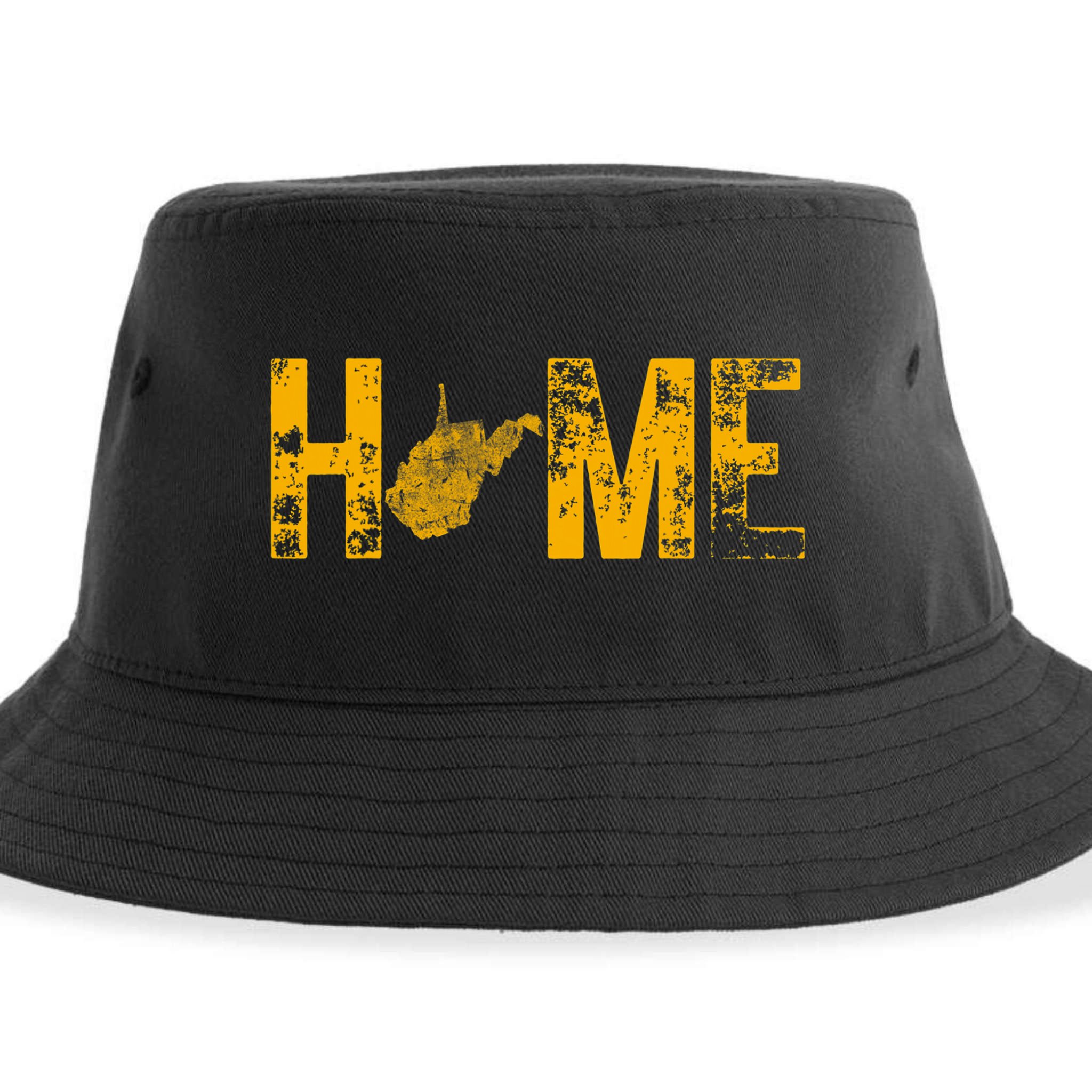 West Virginia Map Home WV Vintage Sustainable Bucket Hat