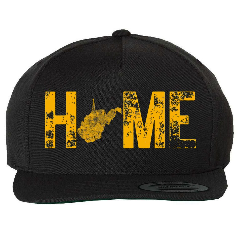 West Virginia Map Home WV Vintage Wool Snapback Cap