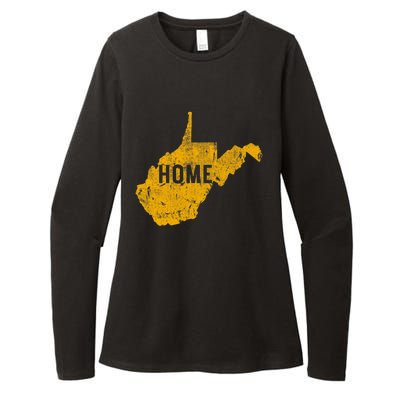 West Virginia Map Home WV Vintage Womens CVC Long Sleeve Shirt