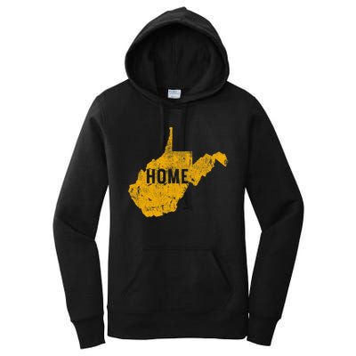 West Virginia Map Home WV Vintage Women's Pullover Hoodie