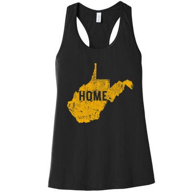 West Virginia Map Home WV Vintage Women's Racerback Tank