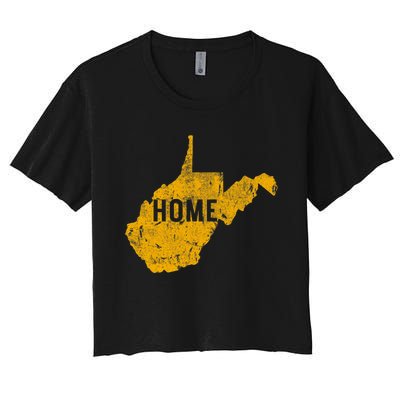 West Virginia Map Home WV Vintage Women's Crop Top Tee