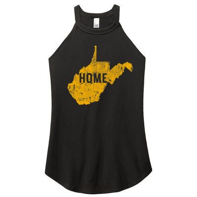 West Virginia Map Home WV Vintage Women’s Perfect Tri Rocker Tank