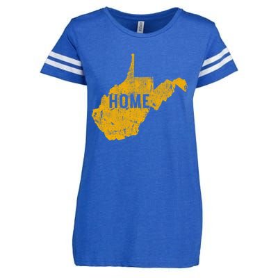 West Virginia Map Home WV Vintage Enza Ladies Jersey Football T-Shirt