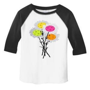 Womens Valentine's Mother's Day Pickleball Flower Bouquet Toddler Fine Jersey T-Shirt