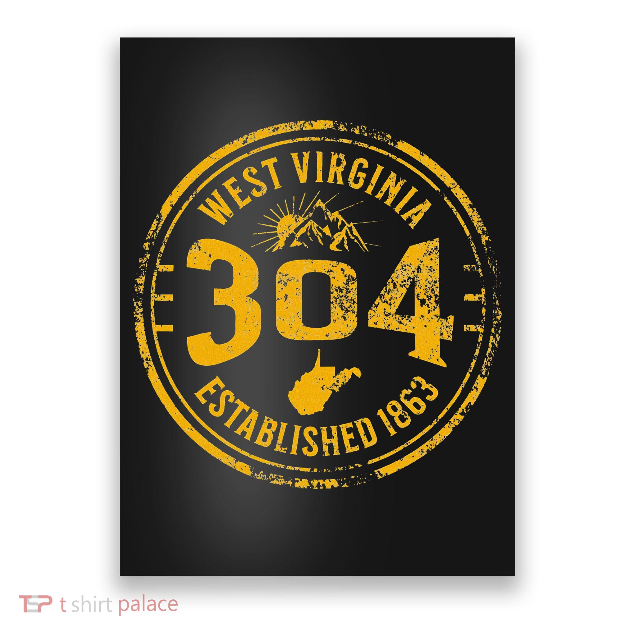 West Virginia Map 304 Home Vintage Poster
