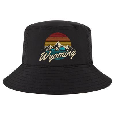 Wyoming Vintage Mountains Bison American Buffalo Gift Cool Comfort Performance Bucket Hat