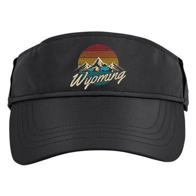 Wyoming Vintage Mountains Bison American Buffalo Gift Adult Drive Performance Visor