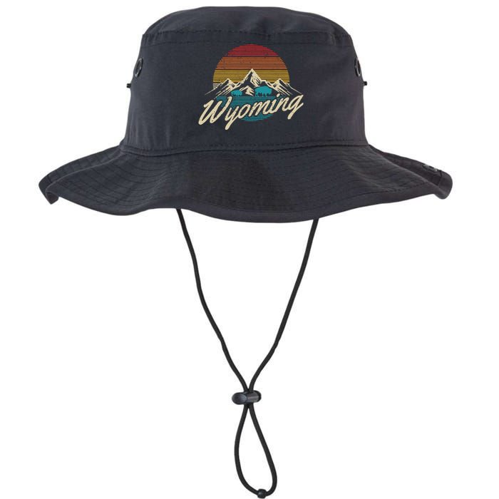 Wyoming Vintage Mountains Bison American Buffalo Gift Legacy Cool Fit Booney Bucket Hat