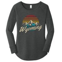 Wyoming Vintage Mountains Bison American Buffalo Gift Women's Perfect Tri Tunic Long Sleeve Shirt