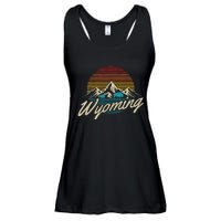 Wyoming Vintage Mountains Bison American Buffalo Gift Ladies Essential Flowy Tank