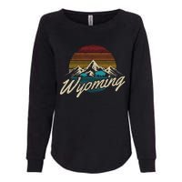 Wyoming Vintage Mountains Bison American Buffalo Gift Womens California Wash Sweatshirt